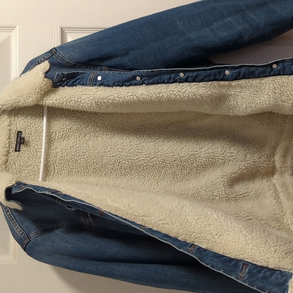 EUC J. Crew Mercantile Sherpa Lined Denim Jean Jacket Size Large - Picture 8 of 8